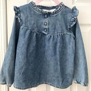 Beautiful Blue Jeans Blouse. Size 6T. Brand: H&M